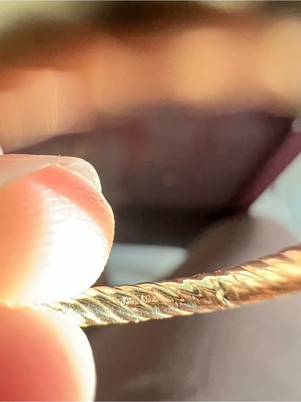 10k solid gold rope twist stacker ring